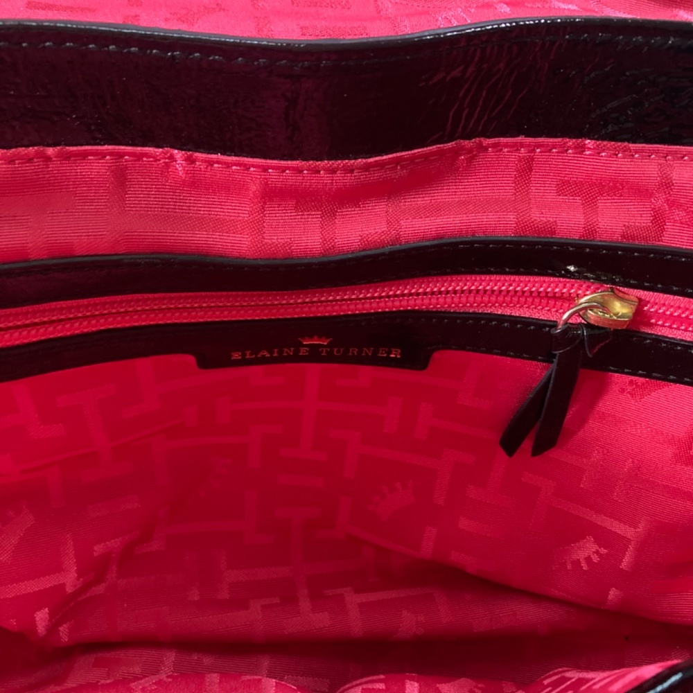 Elaine Turner Zebra Haircalf Shoulder Bag Purse Pink Lined - Picture 10 of 14